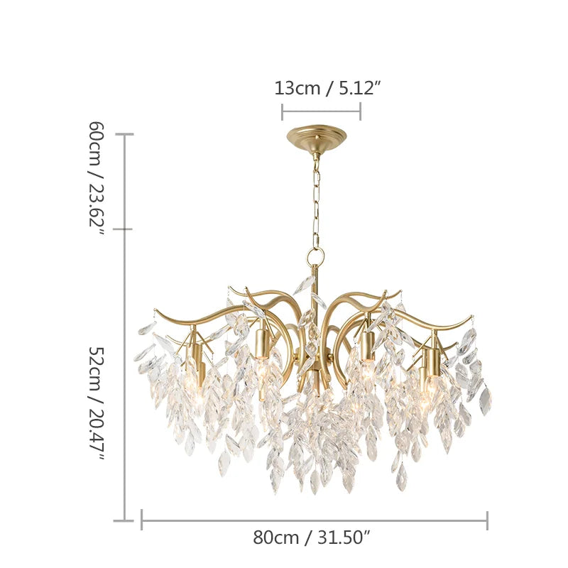 ™ Gold Crystal Ceiling Chandelier for Bedroom Dining Living Room