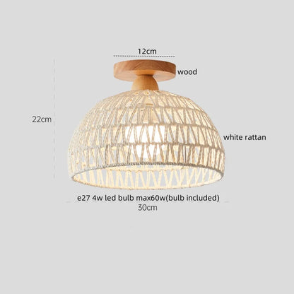 DecorBites™ LED Wicker Wood Ceiling Lights Modern Style Hallway Nordic Luminaria