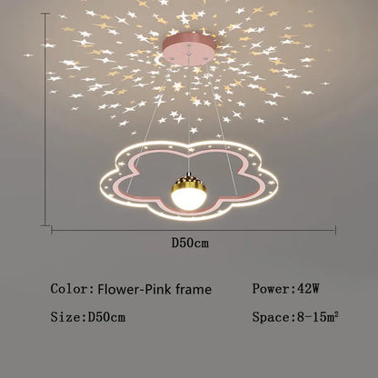 DecorBites™ LED Star Chandelier: Kids Room Lighting Fixture for Bedroom & Study Room