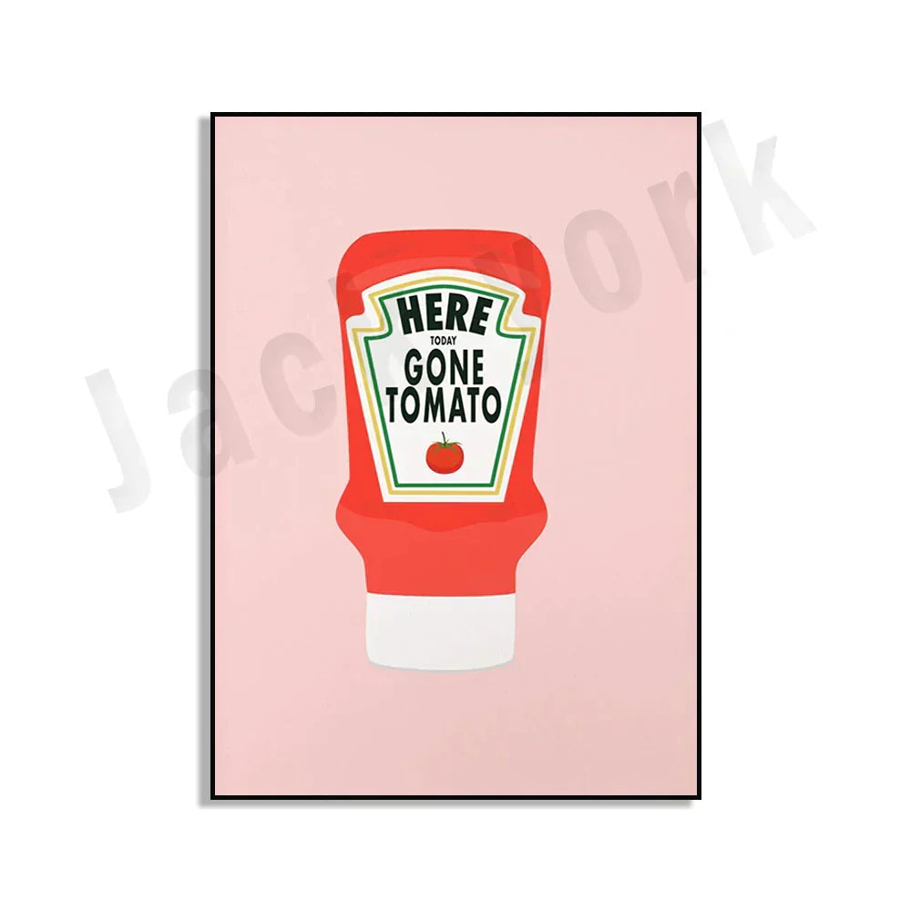 DecorBites™ Blue Cool Beans Pesto Pasta Food Art Poster Soy Pun