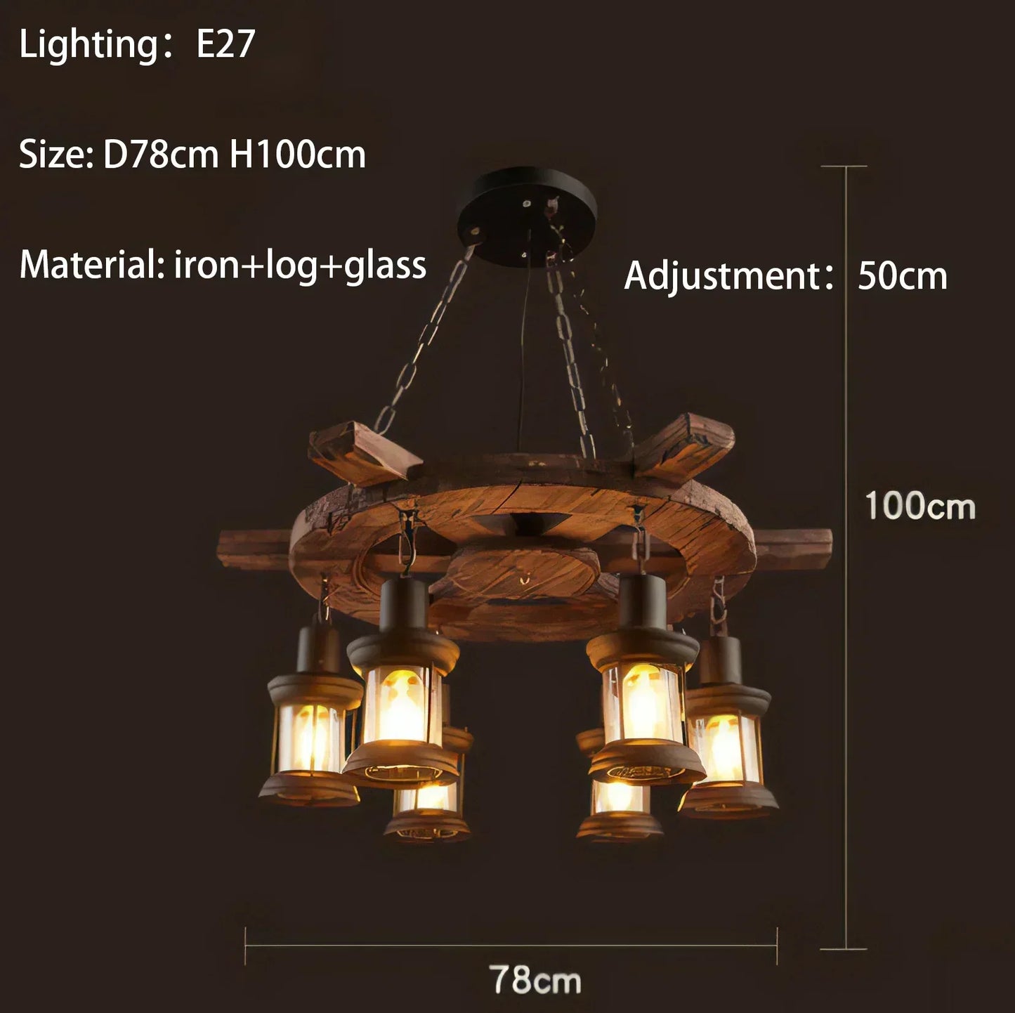 DecorBites™ Iron Wheel LED Pendant Lights - Industrial Metallic Lustre Hanging Lamps