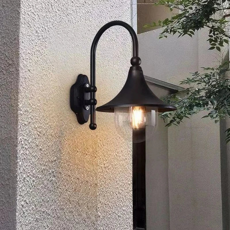 DecorBites™ Black Outdoor Wall Lamp for Country Garden Villa Aisle Balcony Lighting