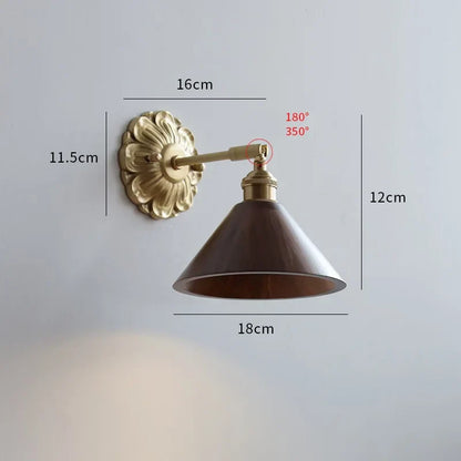 DecorBites™ Green Glass LED Wall Lamp with Copper Base for Bedroom Living Room