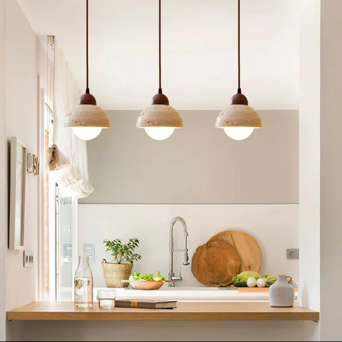 DecorBites™ Cave Stone Pendant Light Ceiling Hanging Lamp for Bedroom and Dining Room