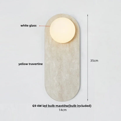 DecorBites™ Glass Globe LED Wall Lamp Nordic Modern Stone Bathroom Mirror Light