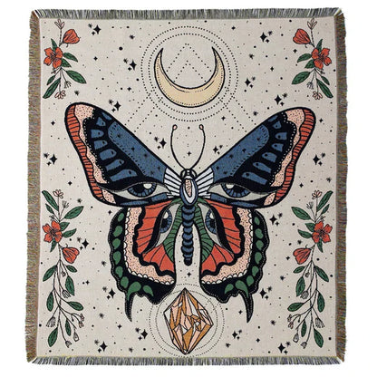 DecorBites™ Boho Floral Cotton Blanket - Soft Bedspread for Beds, Sofa & Living Room