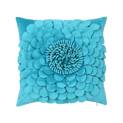DecorBites™ 3D Blue Floral Velvet Cushion Cover 30x50/45x45CM - Small Daisy Sunflower Pillowcase