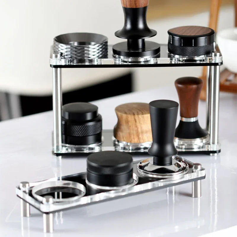DecorBites™ Acrylic Coffee Bar Utensil Rack & Powder Press Set
