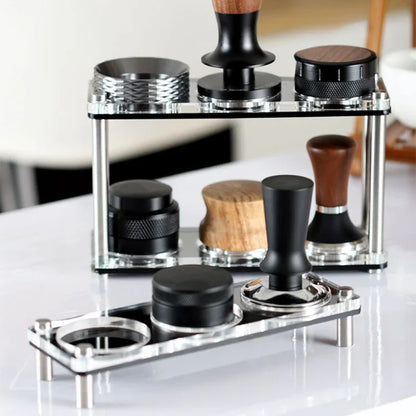 DecorBites™ Acrylic Coffee Bar Utensil Rack & Powder Press Set