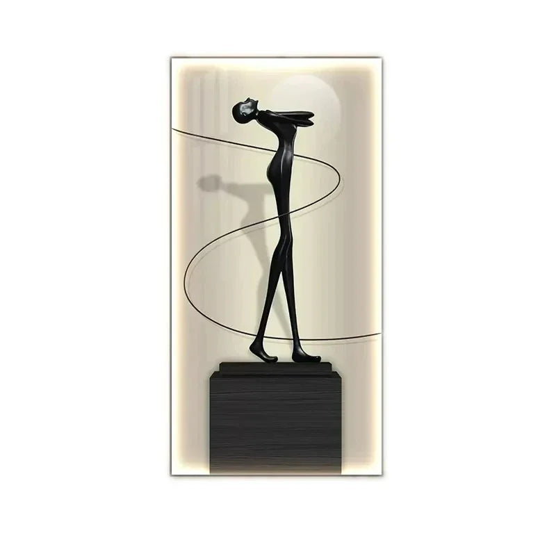 Abstract Figure Luminous Canvas Painting Wall Lamps by DecorBites™