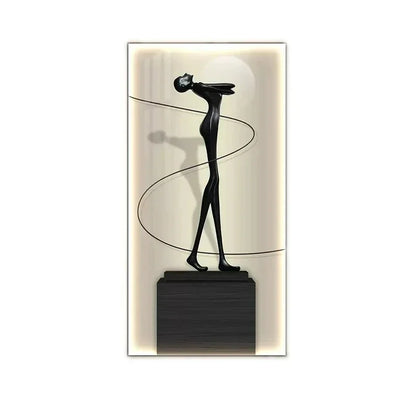 Abstract Figure Luminous Canvas Painting Wall Lamps by DecorBites™
