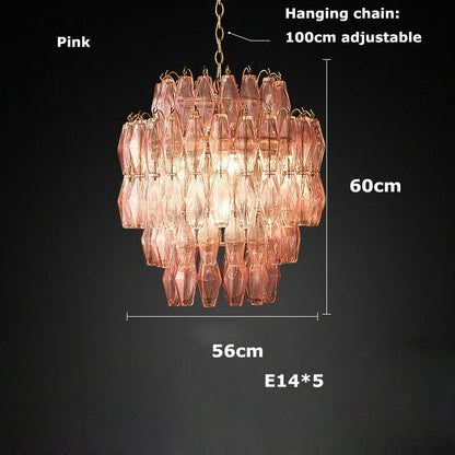 DecorBites™ Glass Art LED Chandelier for Living Room