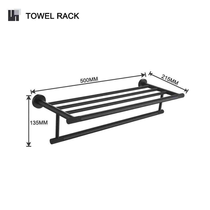 DecorBites™ Bathroom Hardware Set: Towel Rack, Toilet Brush, Paper Holder, Soap Dispenser, Towel Bar, Hook