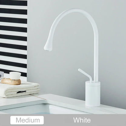 DecorBites™ Gold Tall Basin Faucet, 360 Swivel Waterfall Mixer for Bathroom Washbasin