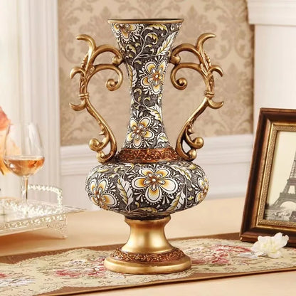DecorBites™ Resin Vase Dried Flowers Arrangement for Living Room Decor