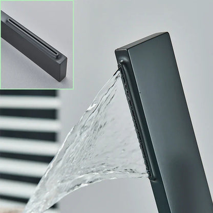 DecorBites™ Brass Waterfall Basin Faucet Hot/Cold Mixer Taps Single Handle Bathroom Sink