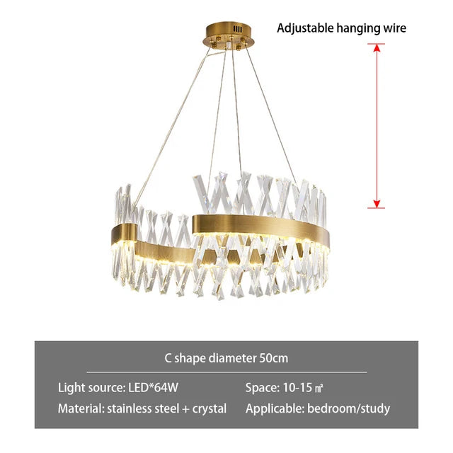 DecorBites™ Contemporary LED Crystal Chandelier for Hotel, Wedding, and Living Room