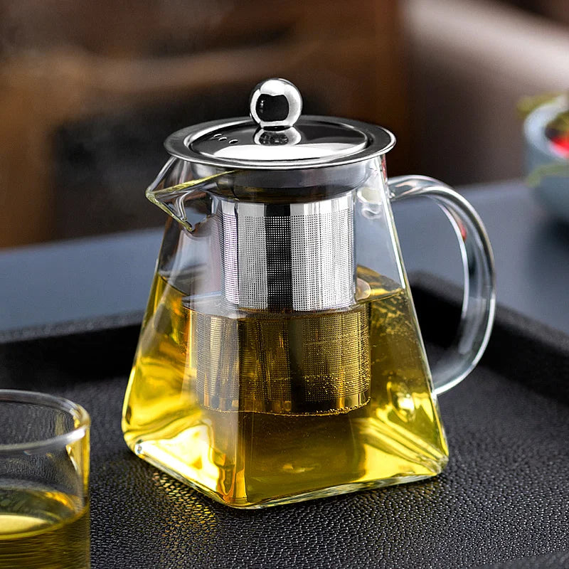 DecorBites™ Glass Tea Pot: High Quality Heat Resistant Kung Fu Tea Set