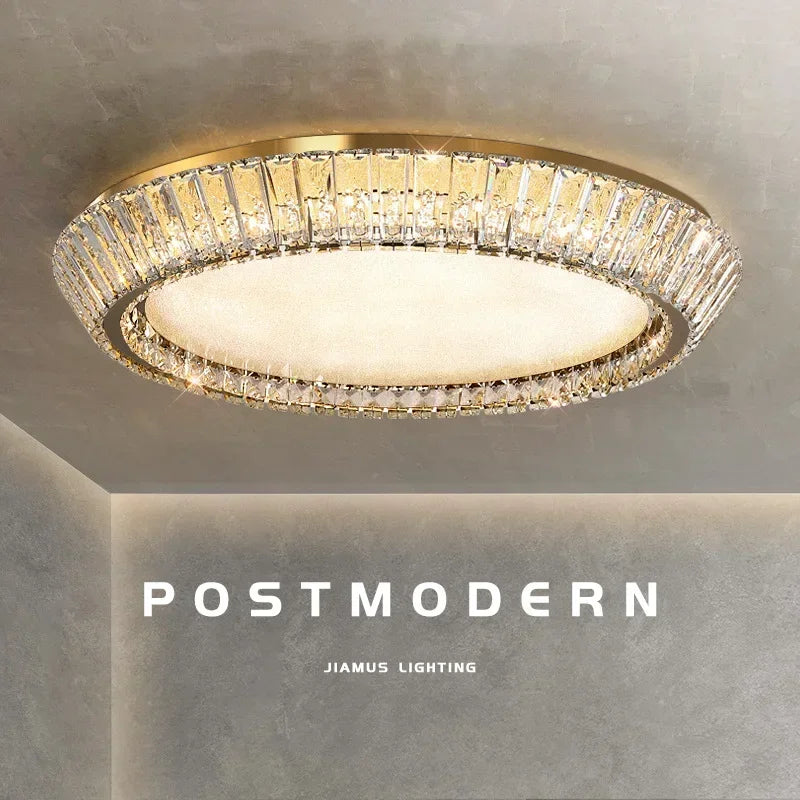 ™ Gold Crystal Glass LED Ceiling Light for Dining Living Room