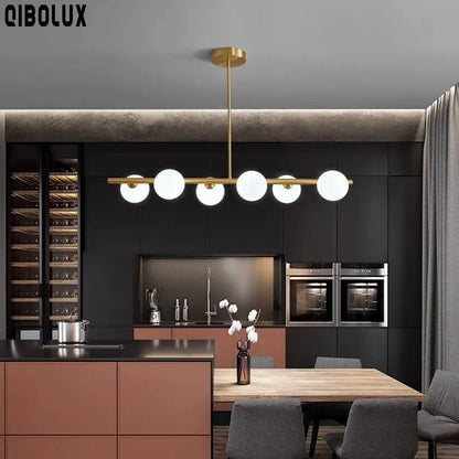 ™ Gold Glass Ball LED Pendant Light for Kitchen Dining Room Lighting