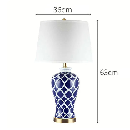 DecorBites™ Blue Ceramic Bedside Table Lamp