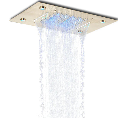 DecorBites™ LED Rain Waterfall Shower Head with Remote Control and Color-changing LED - 50*35CM Square