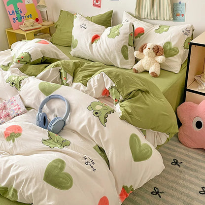 DecorBites™ Cartoon Pattern Cotton Bed Sets Quilt Cover Sheet Pillowcase Bedclothes
