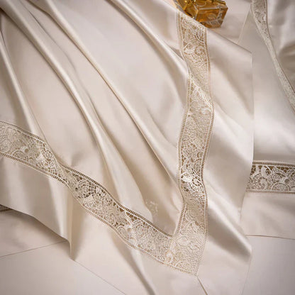 DecorBites™ Damask Lyocell Cotton Bedding Set with Soft Silky Finish