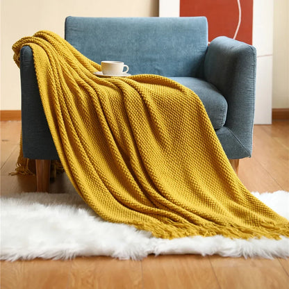 ™ Knitted Pineapple Grid Throw Blanket - Nordic Sofa Blanket for Home Decor