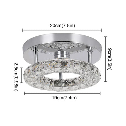 DecorBites™ Crystal LED Flush Mount Ceiling Light for Kitchen Hallway - Modern Chandelier Fixture