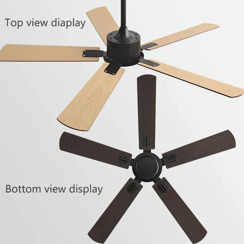 DecorBites™ 56" Industrial Style Black Ceiling Fan with Remote Control for Indoor Rooms