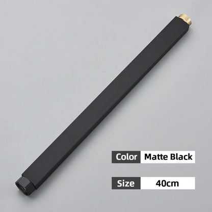 DecorBites™ Black Bathroom Shower Faucet Extension Tube - Round & Square 30/40cm General Interface