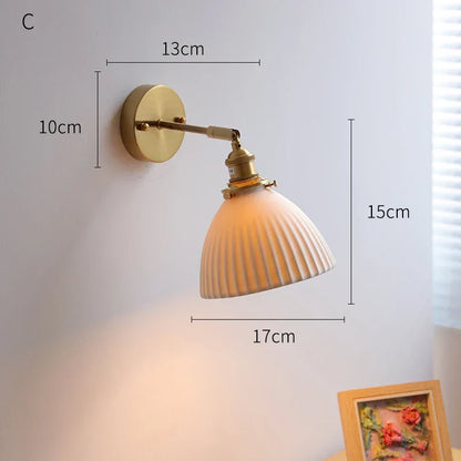 DecorBites™ Ceramic LED Wall Light with Knob Switch, Nordic Modern Design for Bedroom and Bathroom