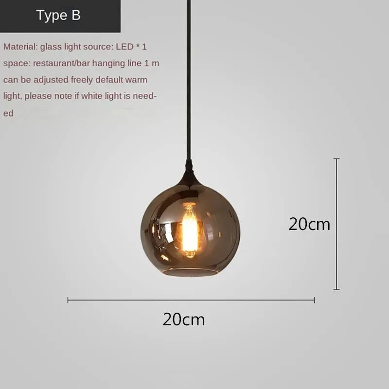 DecorBites™ LED Glass Pendant Chandelier for Kitchen Dining Bar Décor