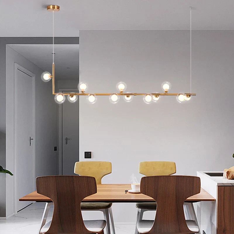 DecorBites™ Glass Black Chandelier Pendant Lamp Nordic Modern Living Room Light