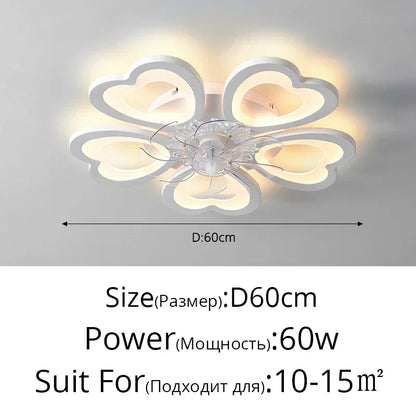DecorBites™ Dimmable Ceiling Fan Lights with Remote Control for Living Children's Bedroom Dining Room