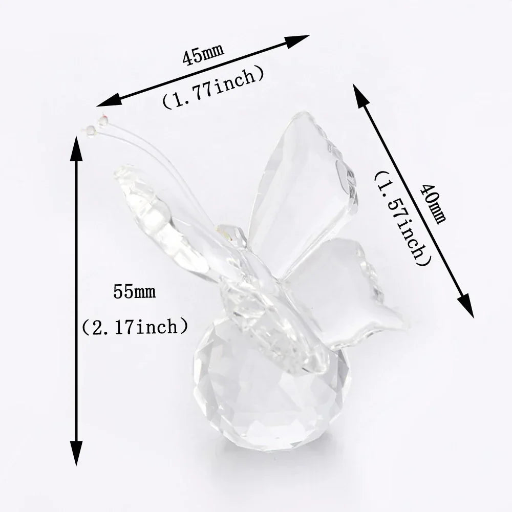 DecorBites™ Crystal Butterfly Figurine Glass Paperweight Sculpture Christmas Decor Gift