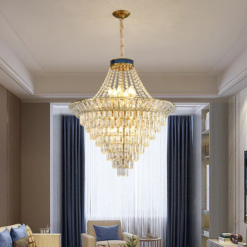 DecorBites™ Crystal Chandelier: Luxury Living Room Lighting in Modern European Style for Villa