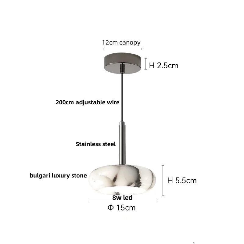 DecorBites™ LED Pendant Light Fixture Modern Luxury Stone Hanging Lamp