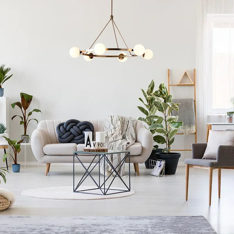 DecorBites™ Glass Ball Chandelier LED Hanging Lamp Modern Nordic Style Pendant Light