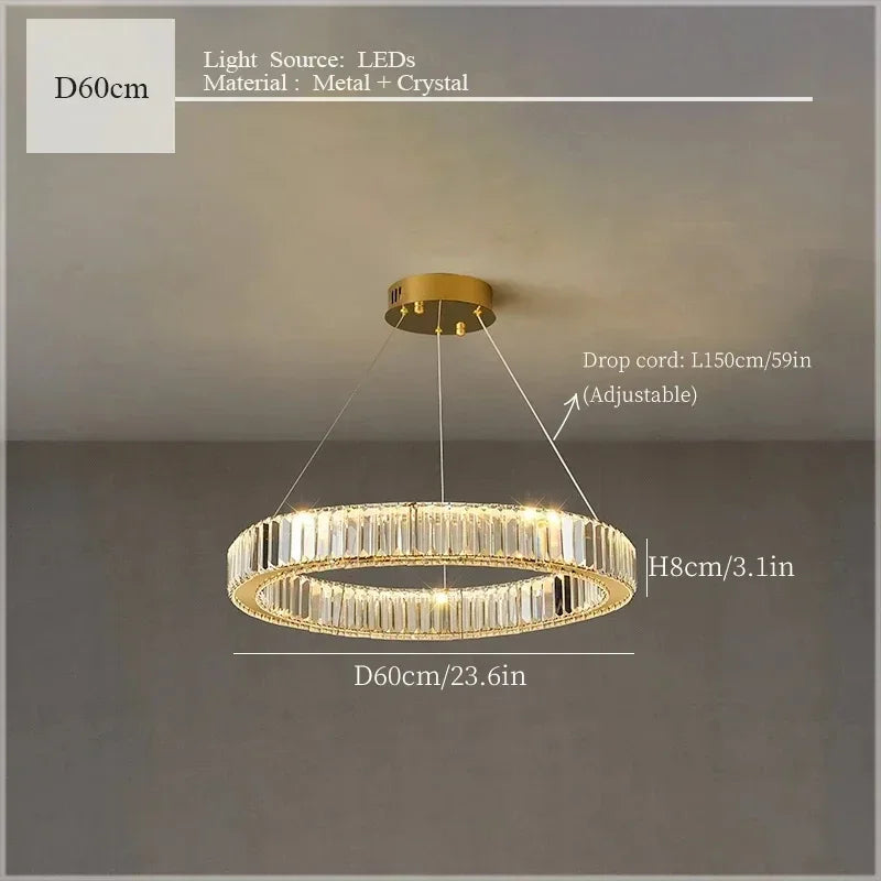 DecorBites™ Crystal Ceiling Pendant Chandelier for Luxury Room Decor