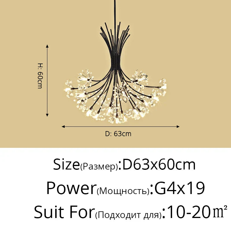 DecorBites™ Dandelion Flower Chandelier LED Lamp for Living Room Bedroom Restaurant Bouquet Decor