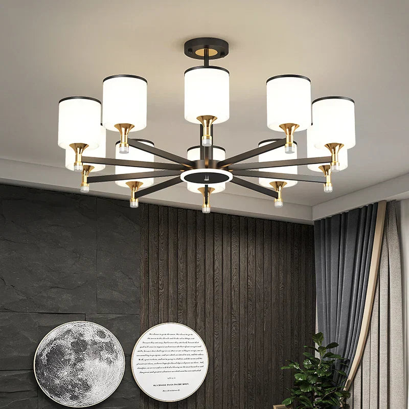 DecorBites™ Glass Chandelier: Nordic Modern LED Hanging Light for Living Room and Bedroom