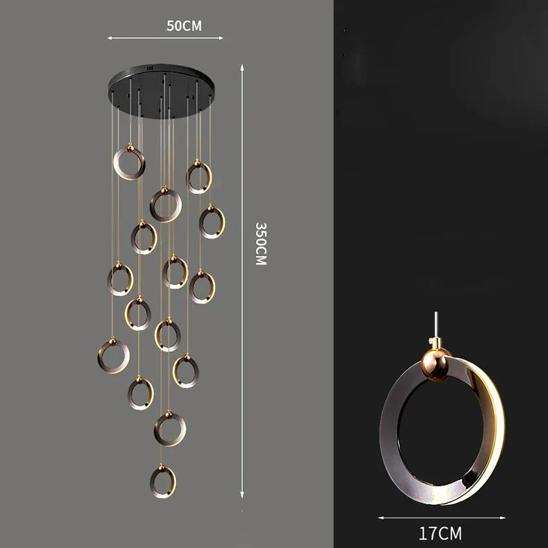 DecorBites™ Crystal Chandelier Stair Pendant, Modern Living Room Lighting, Interior Home Decoration
