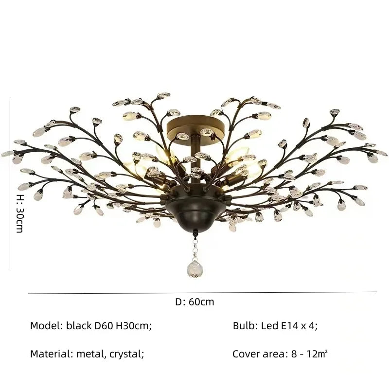DecorBites™ Crystal Chain Pendant Chandelier LED Lights for Indoor Decor