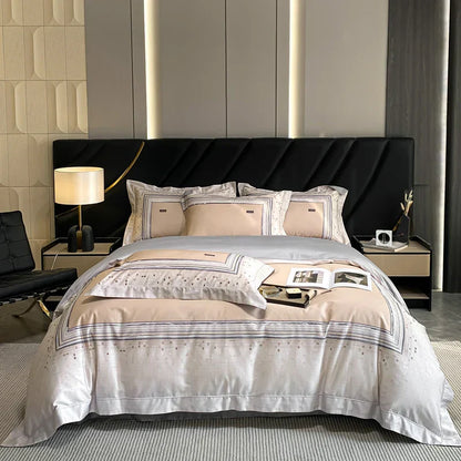 DecorBites™ Egyptian Cotton Flower Bedding Set, Luxury 1000TC Duvet Cover, Sheets, Pillowcases
