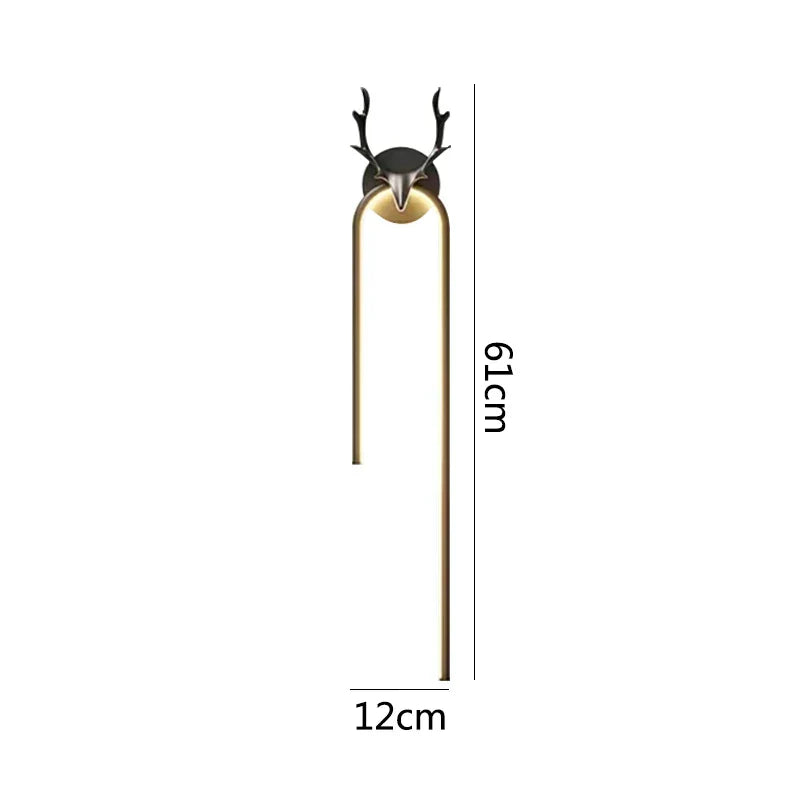 DecorBites™ Deer Head Wall Lamp Gold Art Decor Living Room Bedside Light