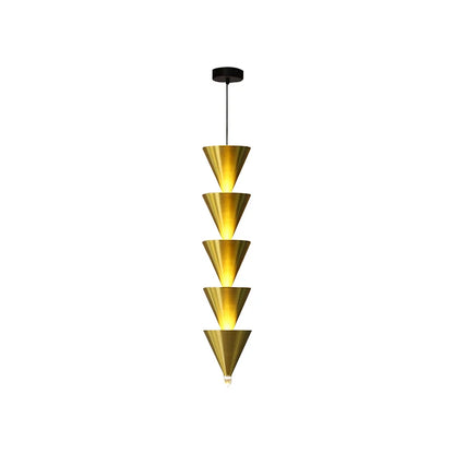 DecorBites™ Cream Bedroom Chandelier: Minimalist Designer Conical Long Line Branched Light Fixture