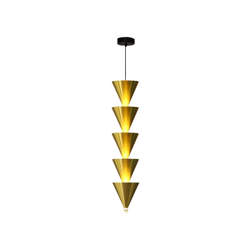 DecorBites™ Cream Bedroom Chandelier: Minimalist Cone Design, Long Line Branches