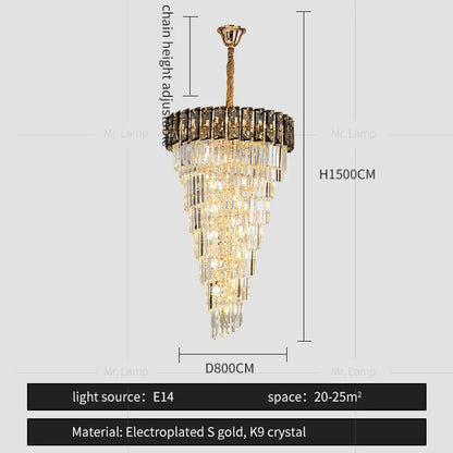 DecorBites™ Amber Crystal Chandelier for Luxurious Living Spaces